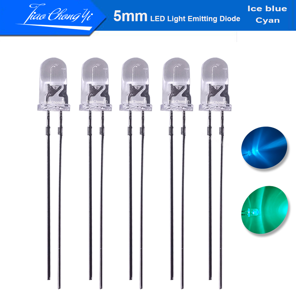 Actinic Blue Led - 5mm 2pin Cyan Ice Blue 480nm