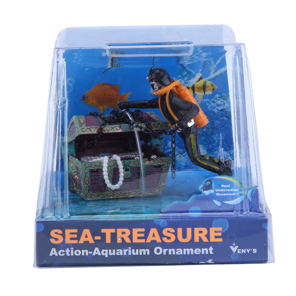Marine Aquarium Live - Resin Aquarium Ornament Live-Action Air-Operated Fish