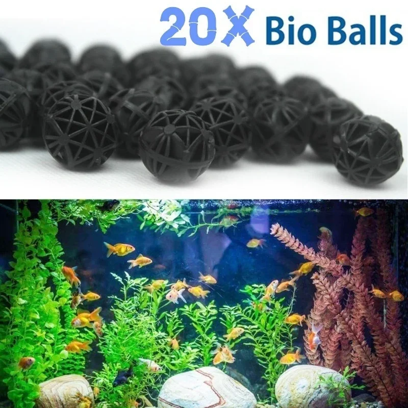 Marine Aquarium Filter Media - 20Pcs 16mm Aquarium Filter Bio Balls