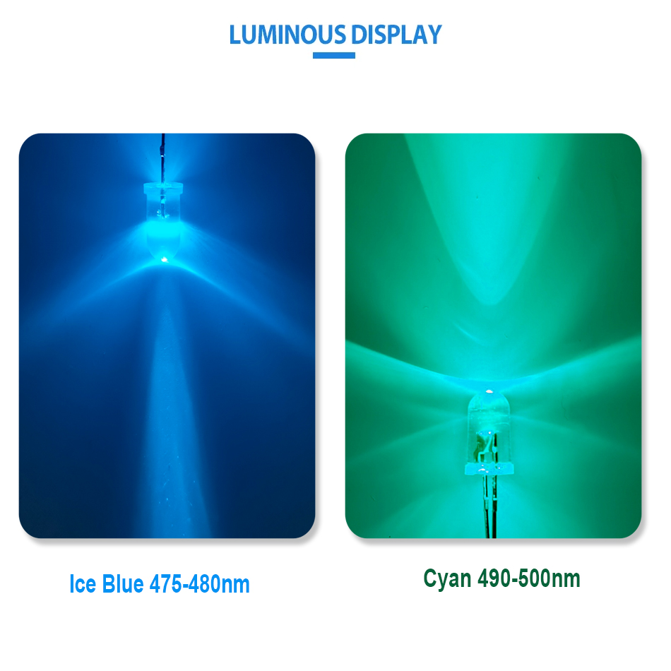 5mm 2pin Cyan  Ice Blue 480nm  - Actinic Blue Led review and price