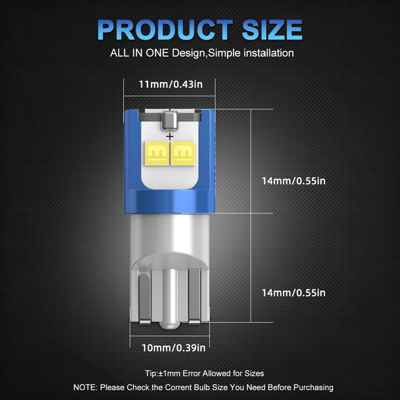 10x 194 168 T10 LED W5W LED Bu - Actinic Blue Led review and price