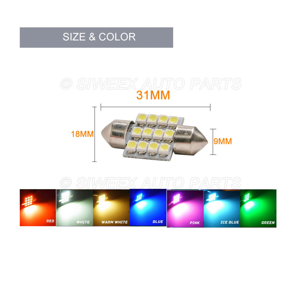 31mm 3528 1210 SMD 12 LED Car  - Actinic Blue Led review and price