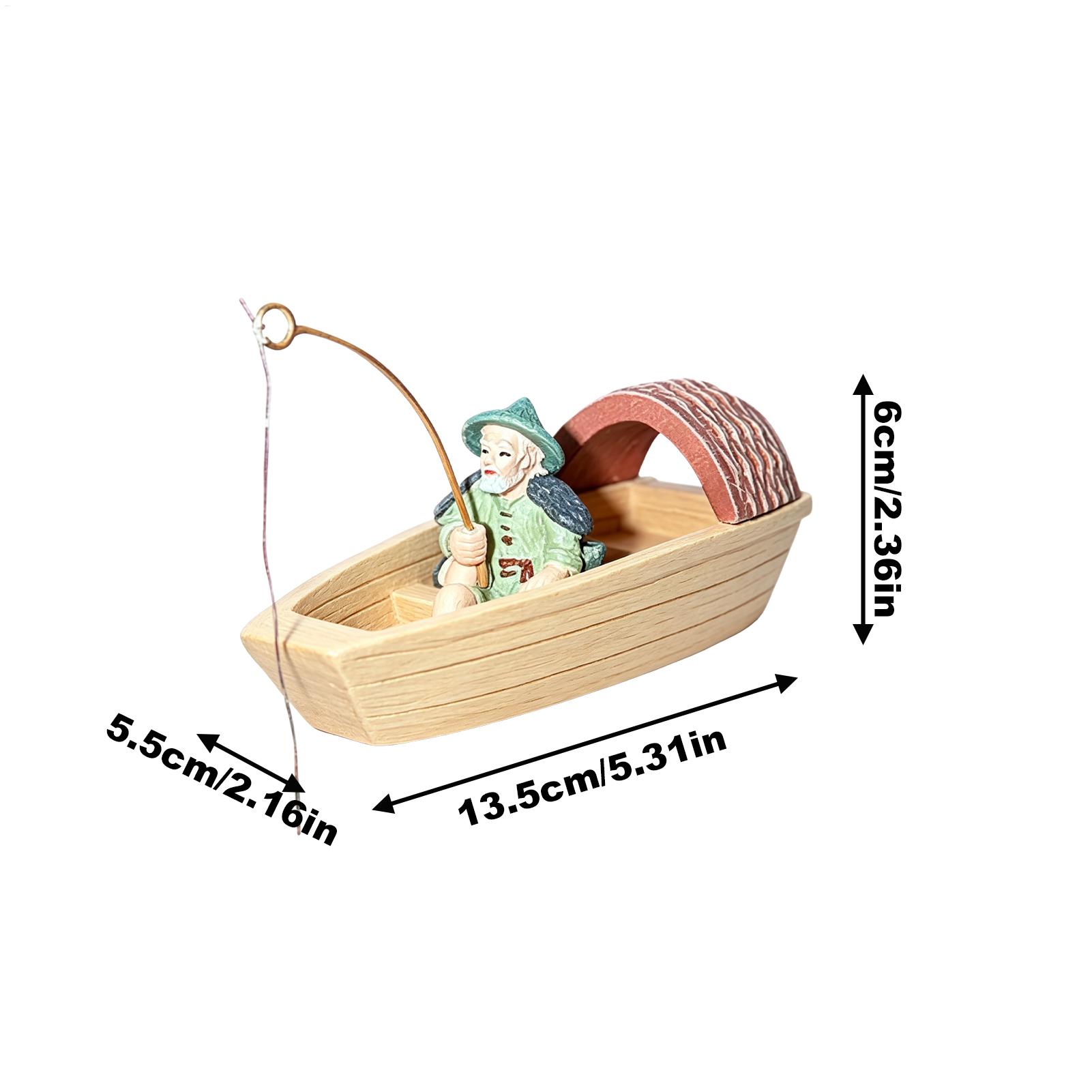 Resin Floating Fisherman Boat  - Aquarium Marineland review and price