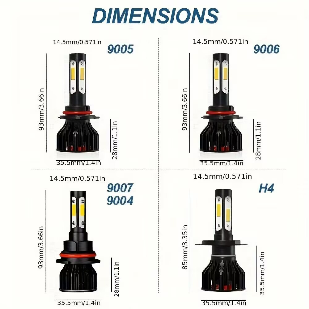 2pcs New 4 Sides 9005/HB3 9006 - Actinic Blue Led review and price